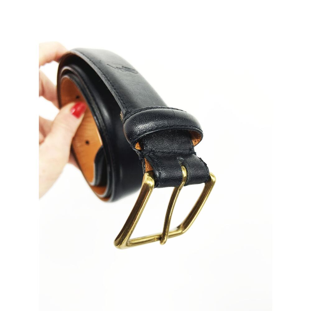 Polo Ralph Lauren Black Skinny Leather Belt Size 36